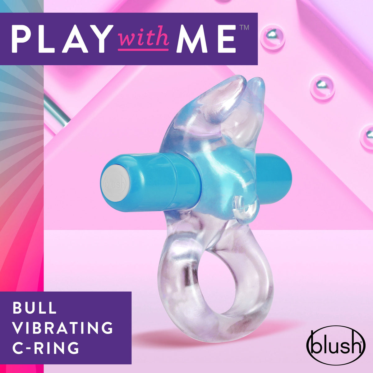 Play With Me Bull Vibrating Cock Ring Blue for Pleasure > Sex Toys > Couples Toys - Tophatter Daily Deals