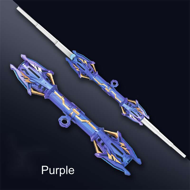 Double-head Rotatable Flash Lightsaber Telescopic Sword Purple - Tophatter Daily Deals