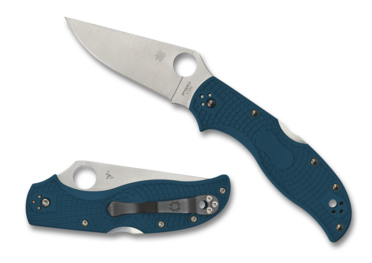 Spyderco Stretch 2 - Straight Spine - Blue FRN - K390 Steel - C90FP2K390 Knives - Tophatter Daily Deals