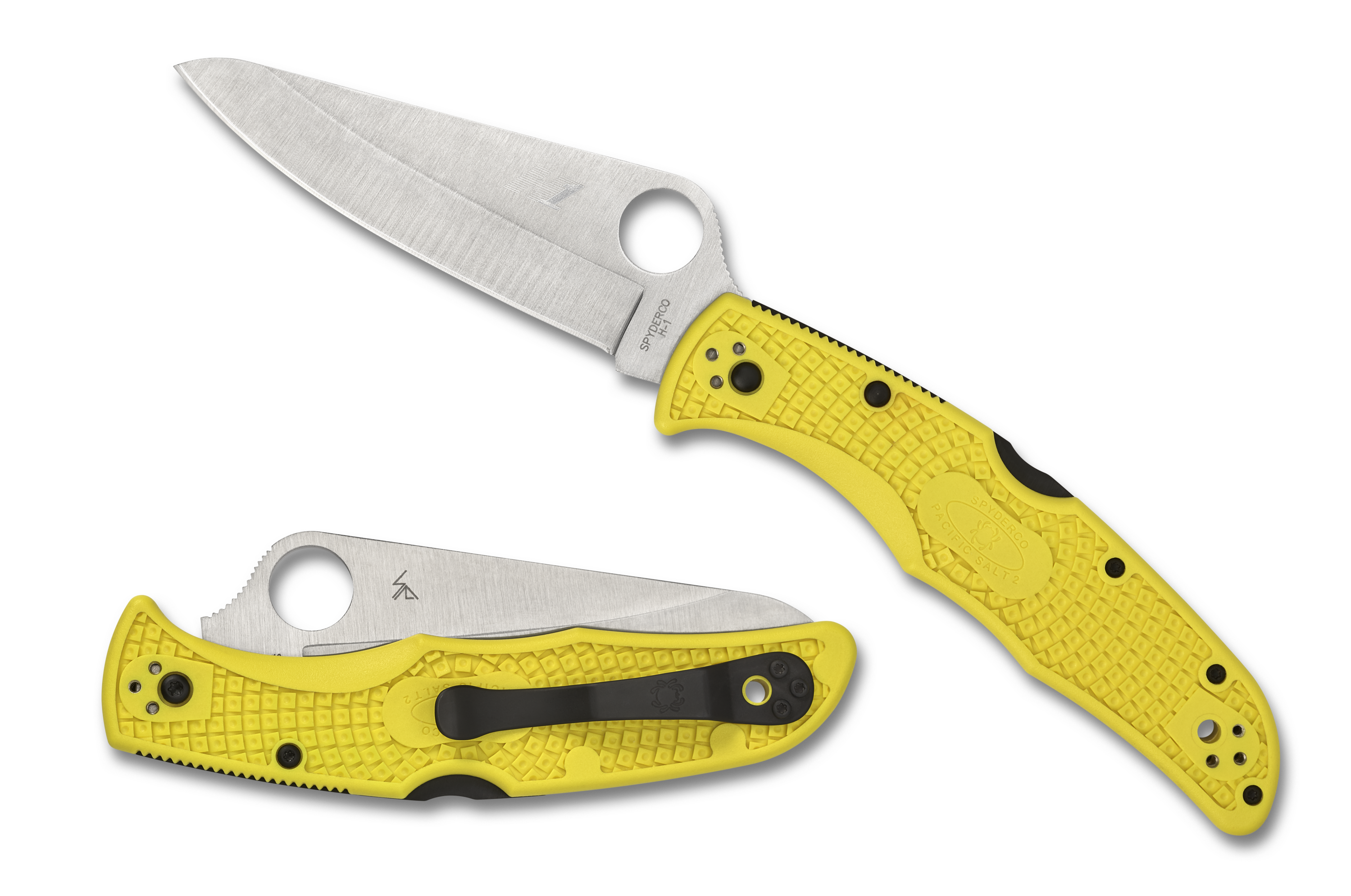 Spyderco Pacific Salt 2 - Plainedge H1 Steel - Yellow FRN - C91PYL2 Knives - Tophatter Daily Deals