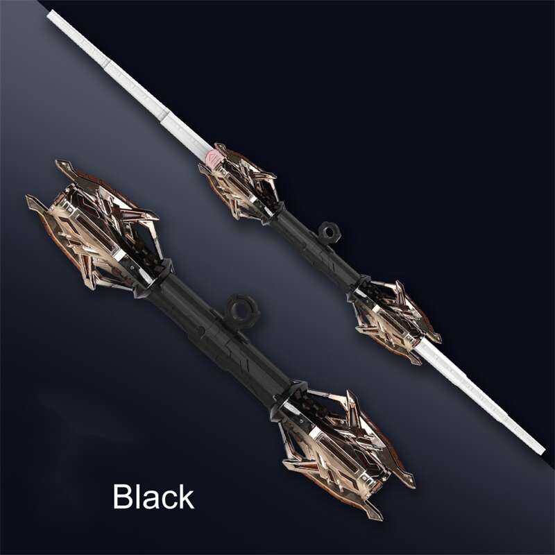 Double-head Rotatable Flash Lightsaber Telescopic Sword Balck - Tophatter Daily Deals