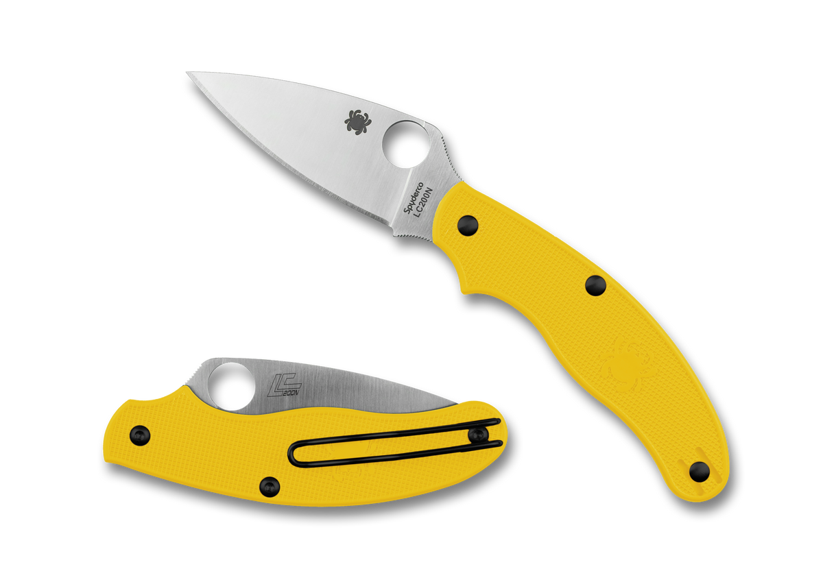 Spyderco UK Pen Knife - Slip Joint - Yellow FRN - LC200N - C94PYL Knives - Tophatter Daily Deals