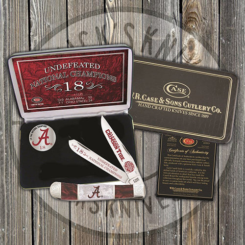 Case - 2020 Alabama National Champion - Red & White Pearl Corelon - AL20-CATAL20 TRAPPER Collectors - Tophatter Daily Deals