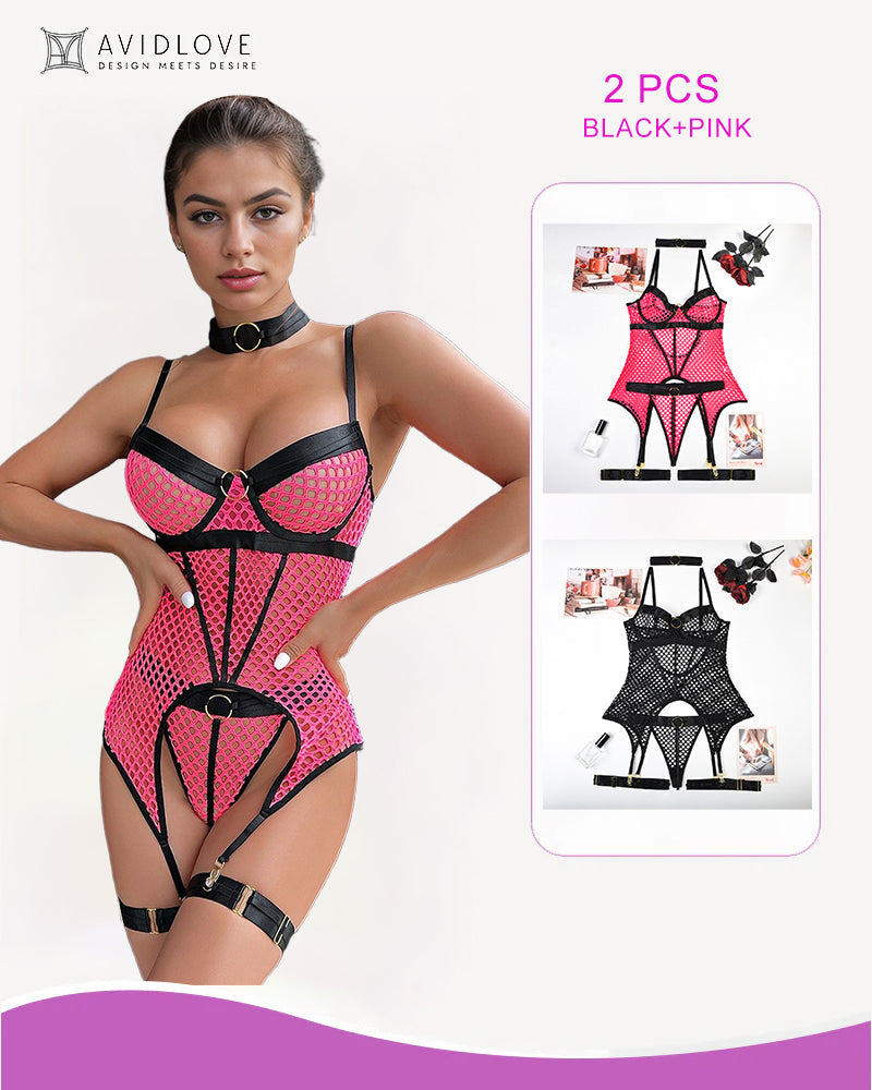 2 Packs Fishnet Mesh Corset Lingeries Avidlove-Corset - Tophatter Daily Deals