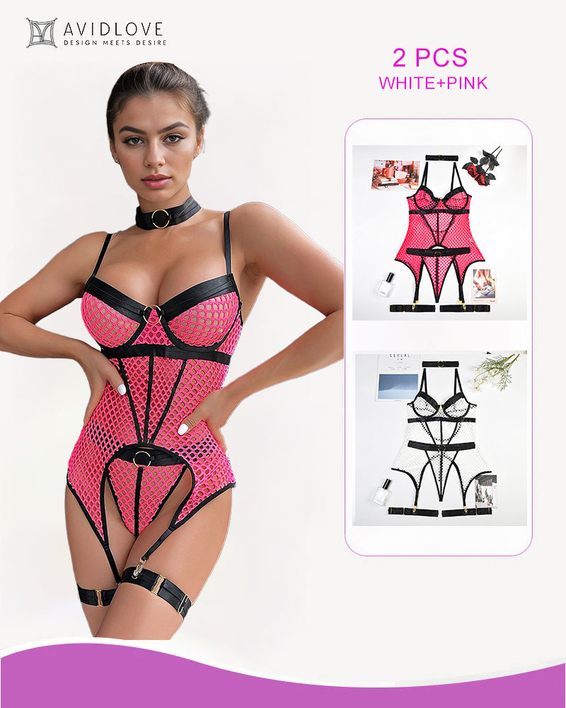 2 Packs Fishnet Mesh Corset Lingeries Avidlove-Corset - Tophatter Daily Deals