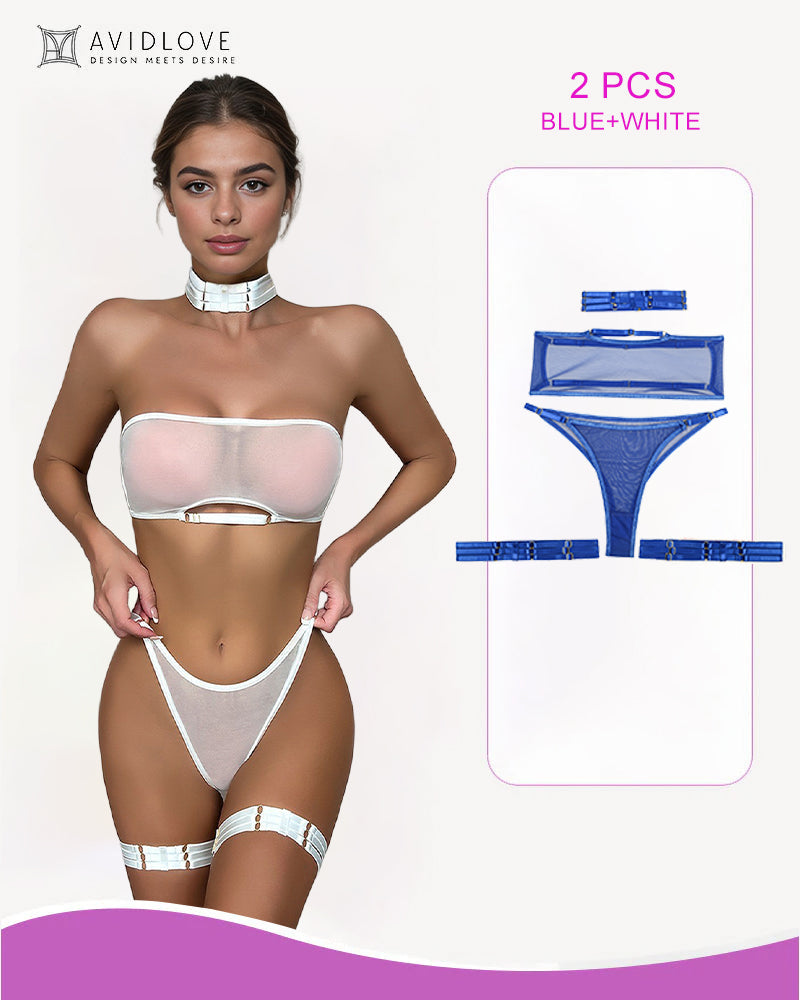 2 Packs Sheer Mesh Bra and Thong Set Avidlove-Bra Sets - Tophatter Daily Deals