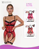 2 Packs Fishnet Mesh Corset Lingeries Avidlove-Corset - Tophatter Daily Deals
