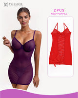 2 Packs Backless Lace-Up Mini Dresses Red+Purple Avidlove-Chemises - Tophatter Daily Deals