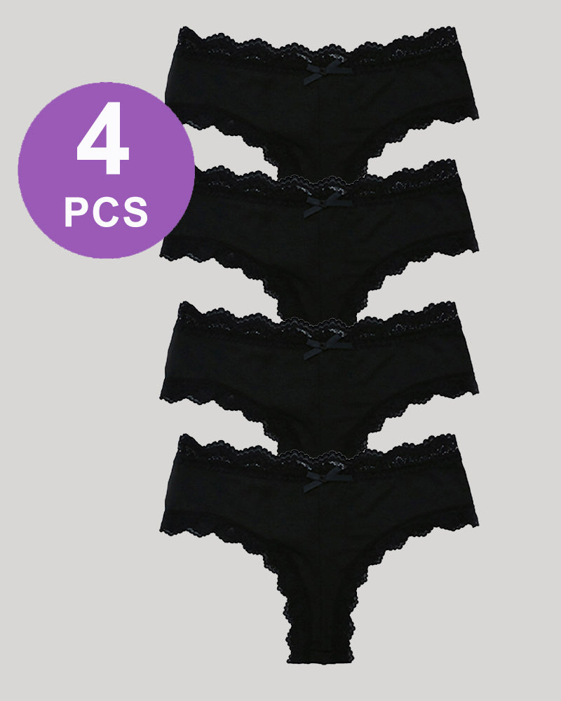 Hipster Lace Trim Seamless Panty Set Black*4 Avidlove-Panty - Tophatter Daily Deals