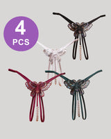 Pearl Sequined Mesh Low Rise Panty Set Wine Red + Dark Green + Black + White One Size Avidlove-Panty - Tophatter Daily Deals