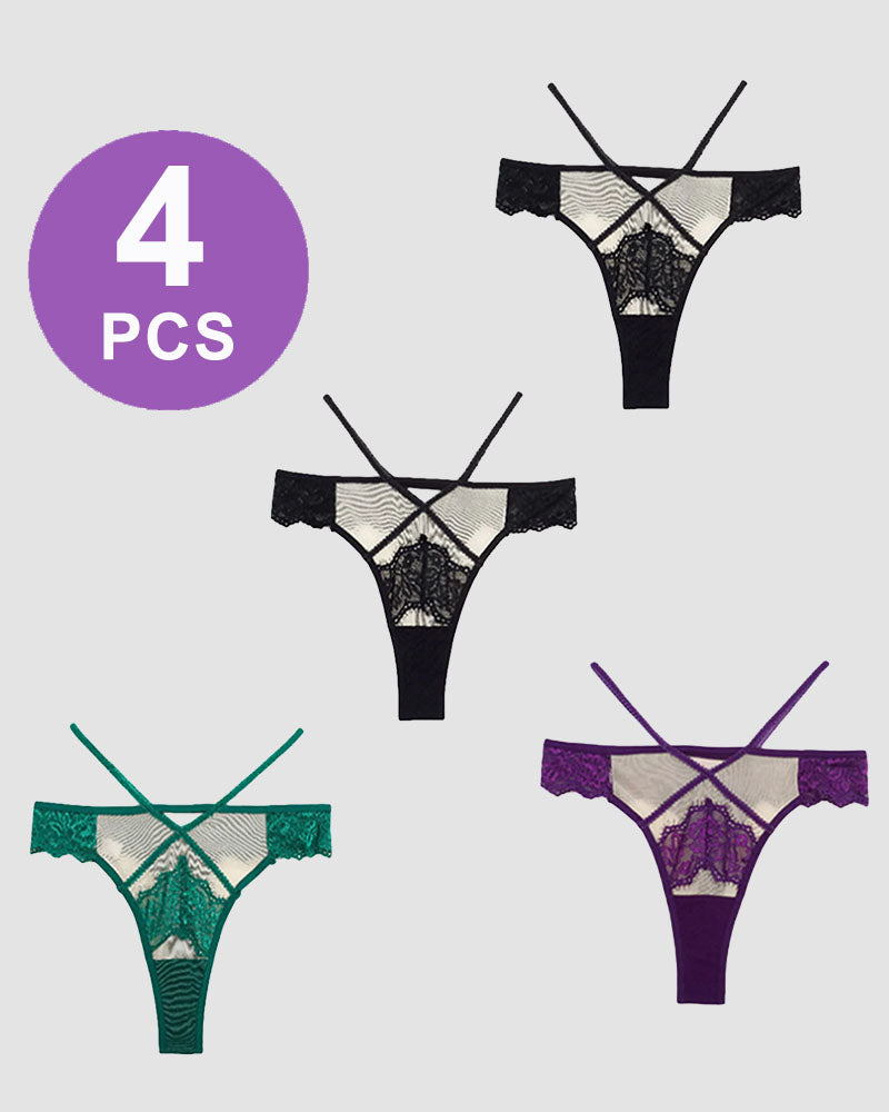 Lace Mid-Rise High Stretch Panties Pat 3 Avidlove-Panty - Tophatter Daily Deals