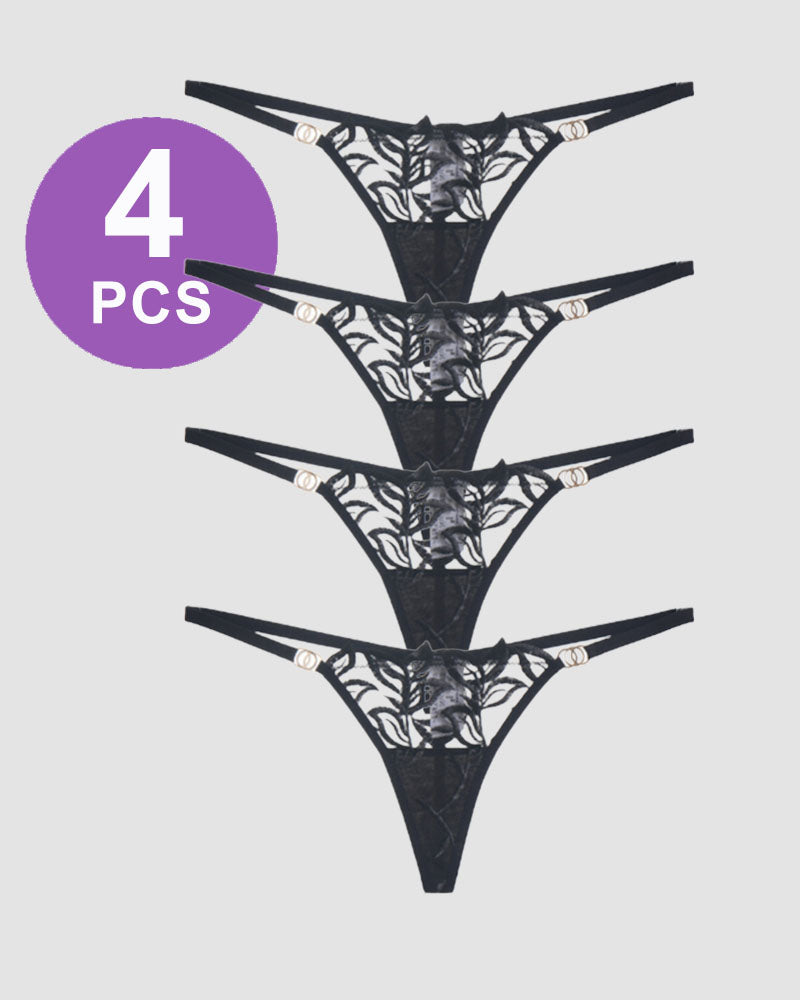 Embroidered Lace Thong Panty Set Pat 1 Avidlove-Panty - Tophatter Daily Deals
