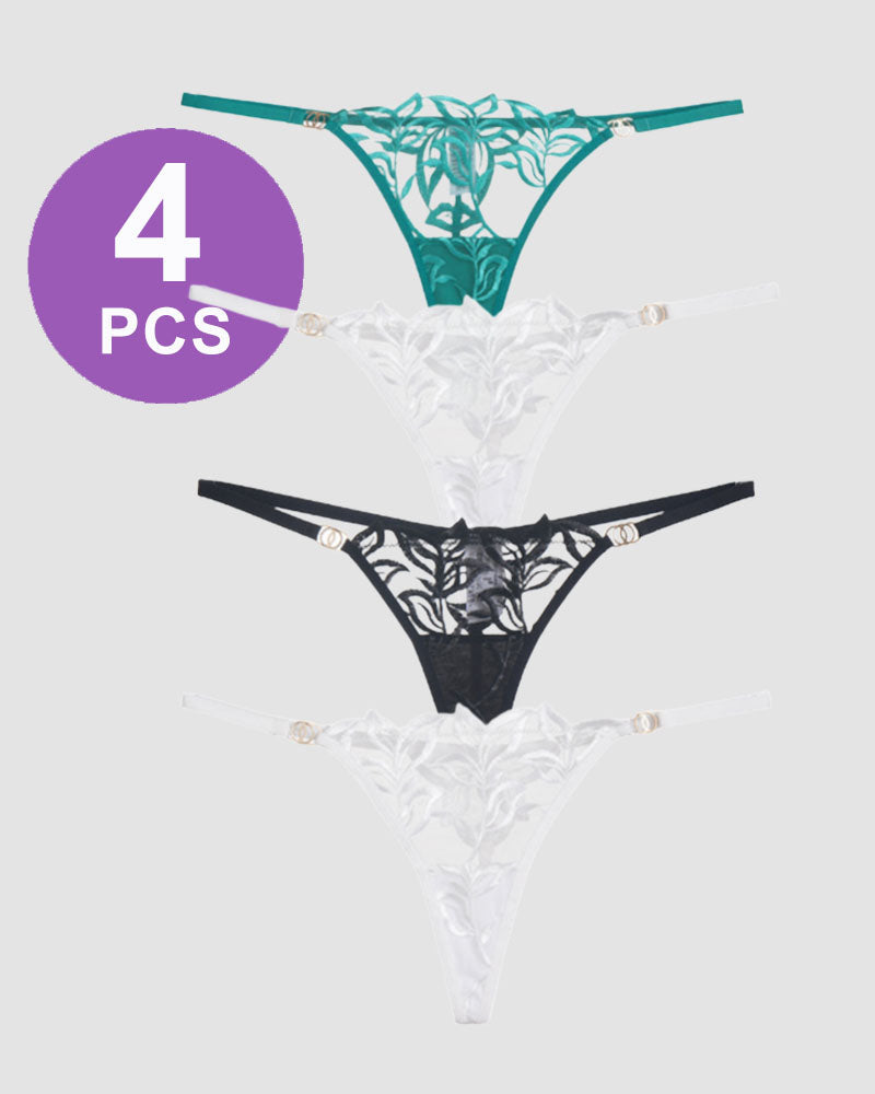 Embroidered Lace Thong Panty Set Pat 5 Avidlove-Panty - Tophatter Daily Deals