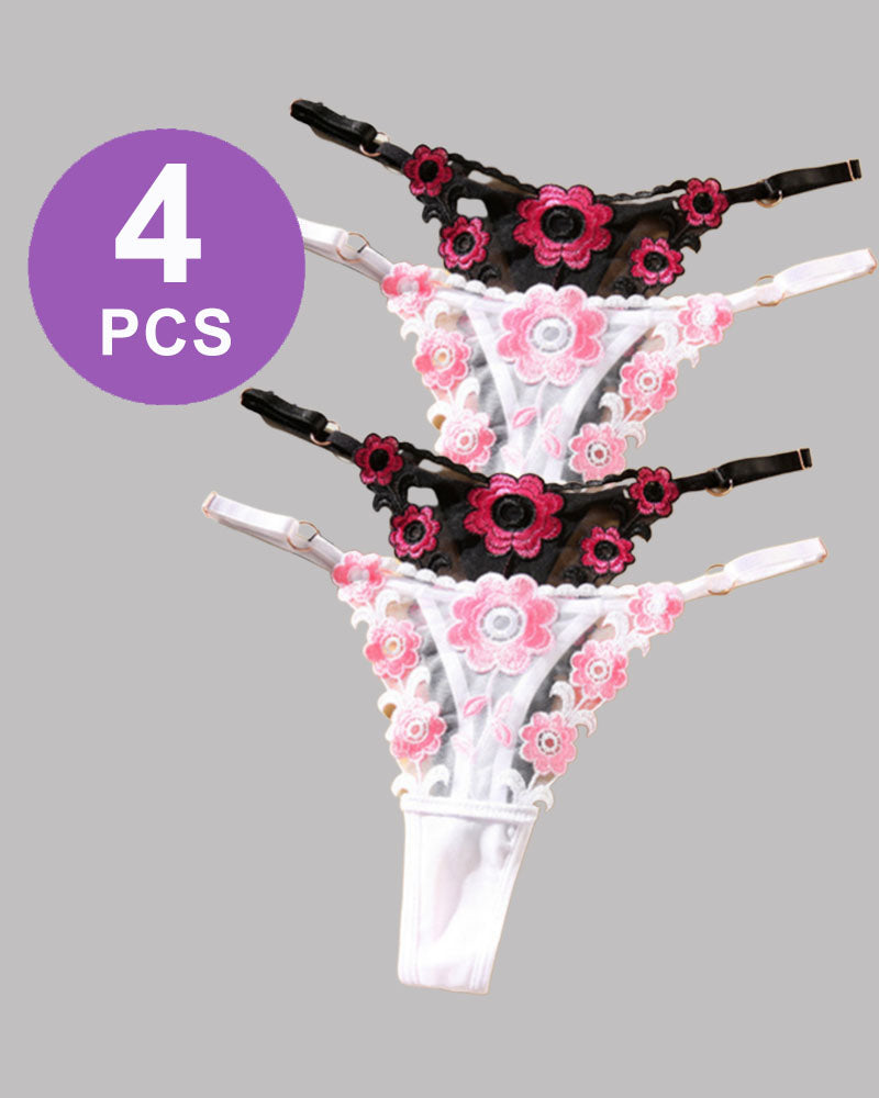 Low Waist Triangle Lace Thong Panty Set Pat 2 One Size Avidlove-Panty - Tophatter Daily Deals