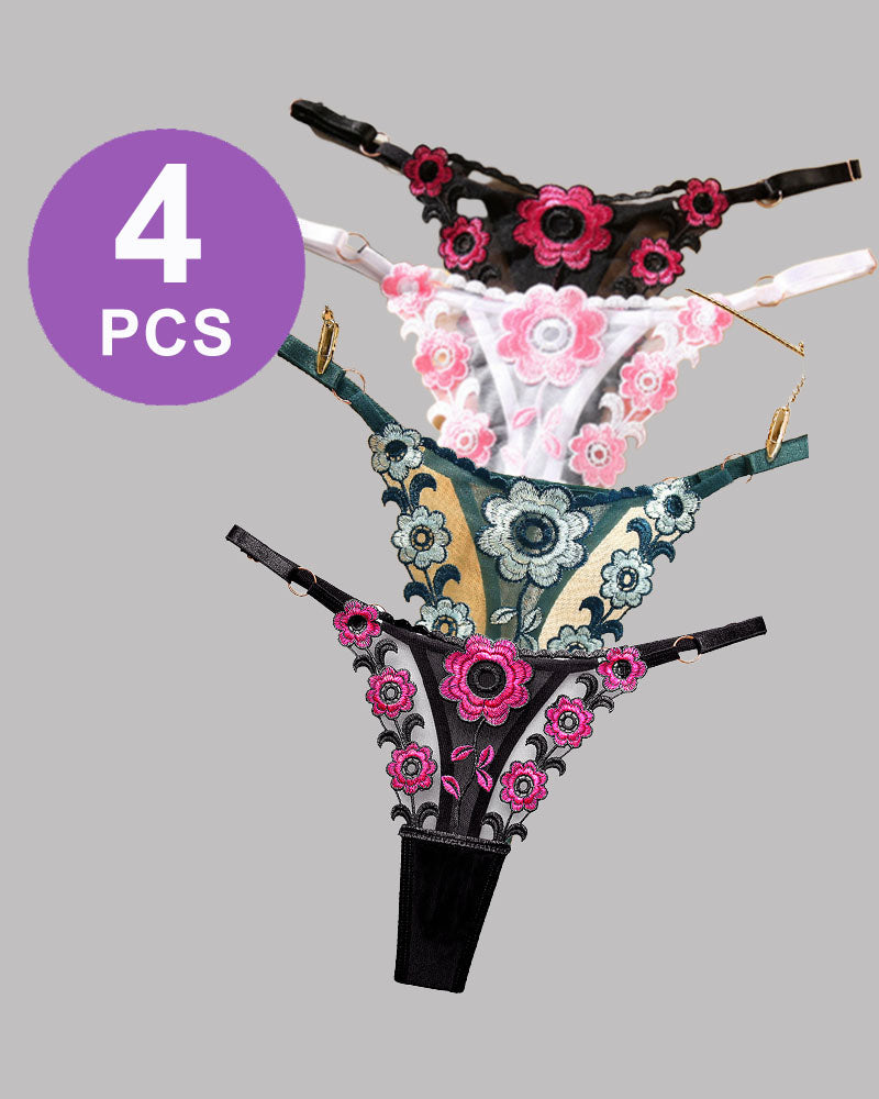 Low Waist Triangle Lace Thong Panty Set Pat 3 One Size Avidlove-Panty - Tophatter Daily Deals