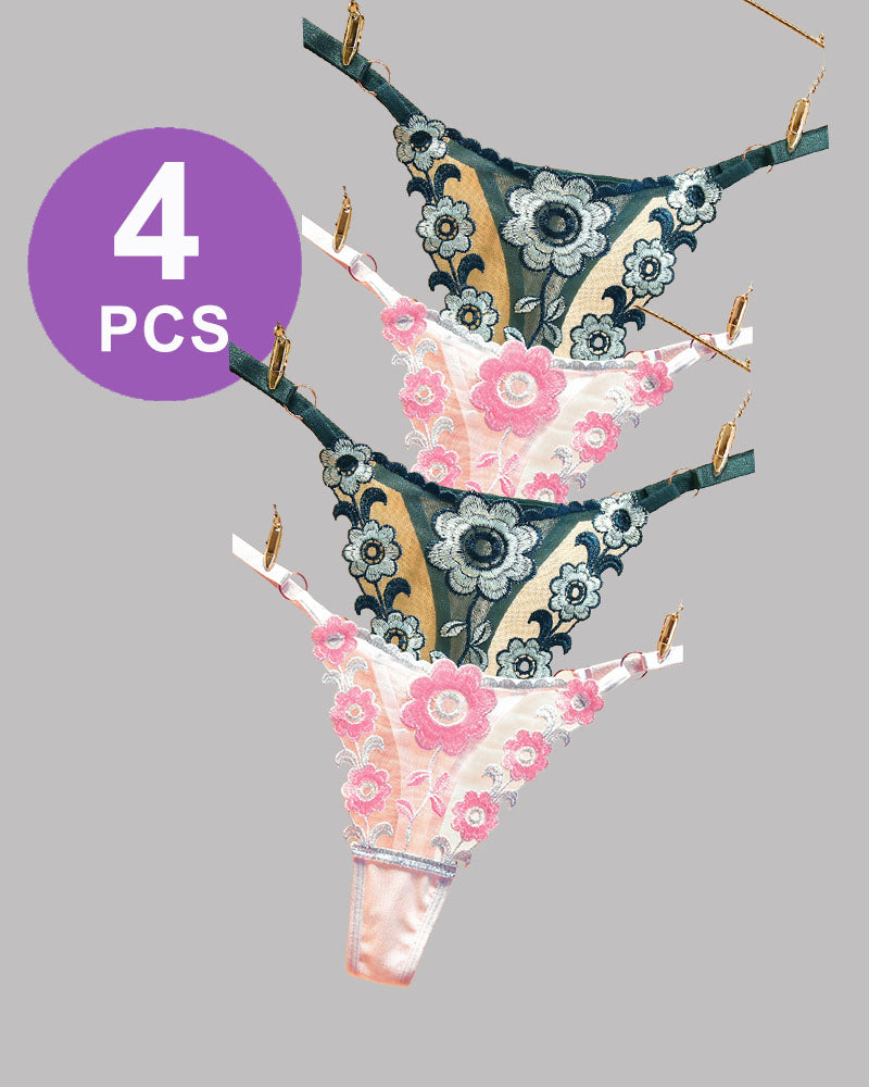 Low Waist Triangle Lace Thong Panty Set Pat 5 One Size Avidlove-Panty - Tophatter Daily Deals