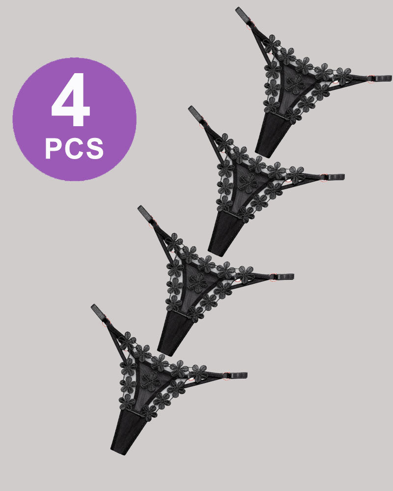 Flower Embroidery Mesh Lace Panties Set Pat 1 One Size Avidlove-Panty - Tophatter Daily Deals