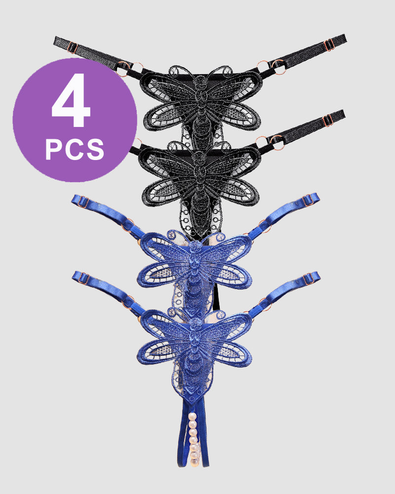 Perspective Pearl Crotchless Thong Panty Set Pat 2 One Size Avidlove-Panty - Tophatter Daily Deals