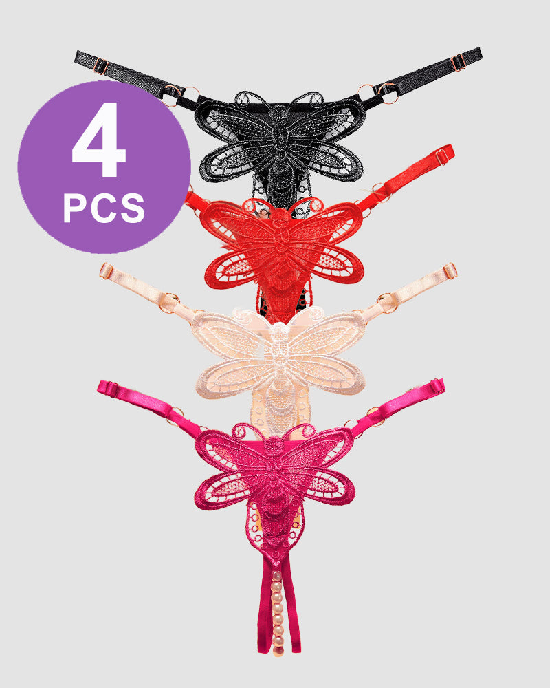 Perspective Pearl Crotchless Thong Panty Set Pat 3 One Size Avidlove-Panty - Tophatter Daily Deals