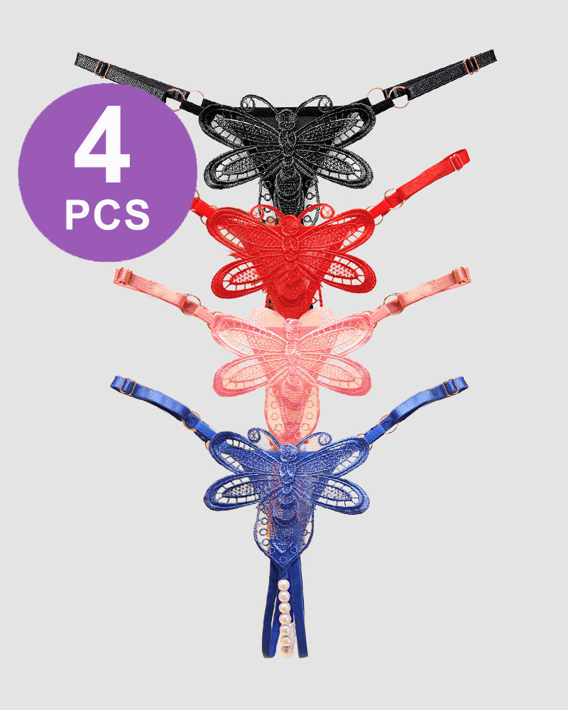 Perspective Pearl Crotchless Thong Panty Set Pat 5 One Size Avidlove-Panty - Tophatter Daily Deals