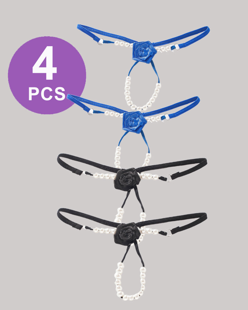 Pearl Rose See-Through Thong Panty Set Pat 2 Avidlove-Panty - Tophatter Daily Deals