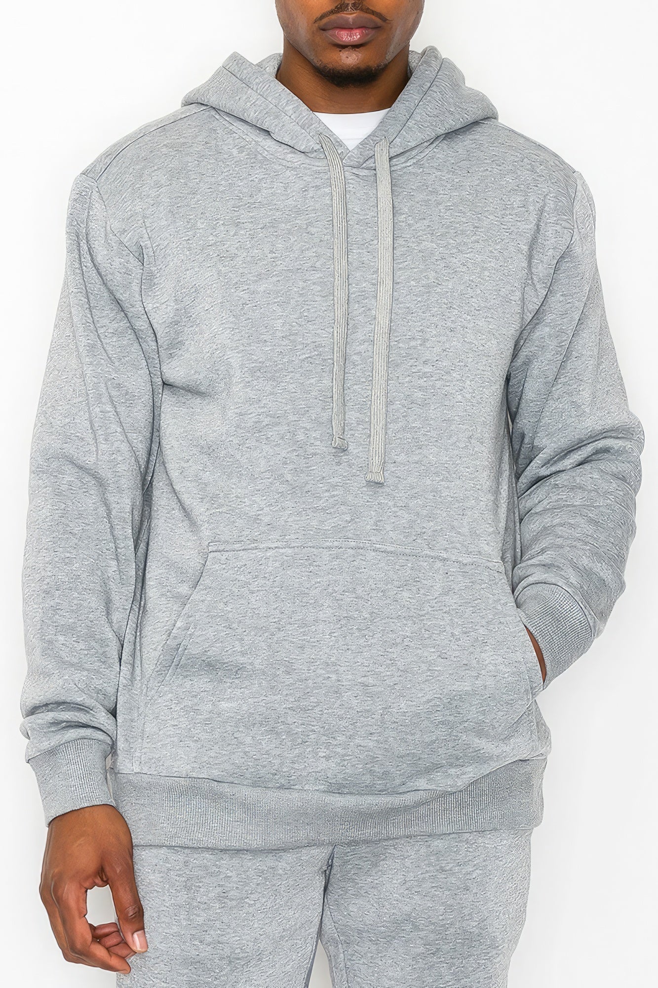 Men's Fleece Pullover - Grey Heather Grey Hoodie - Tophatter Daily Deals
