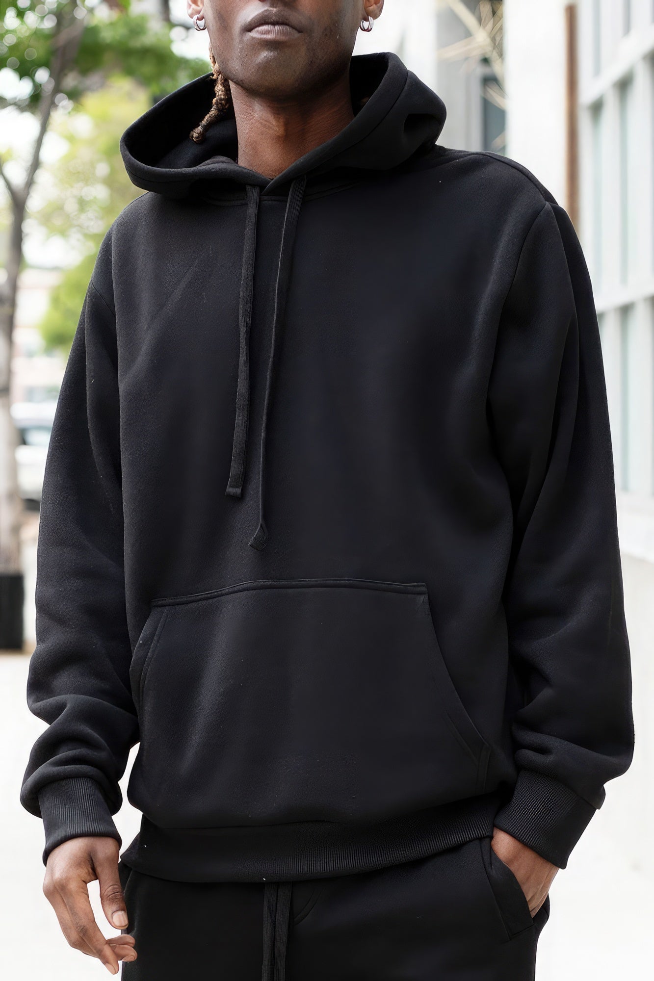 Men's Fleece Pullover - Black Hoodie - Tophatter Daily Deals