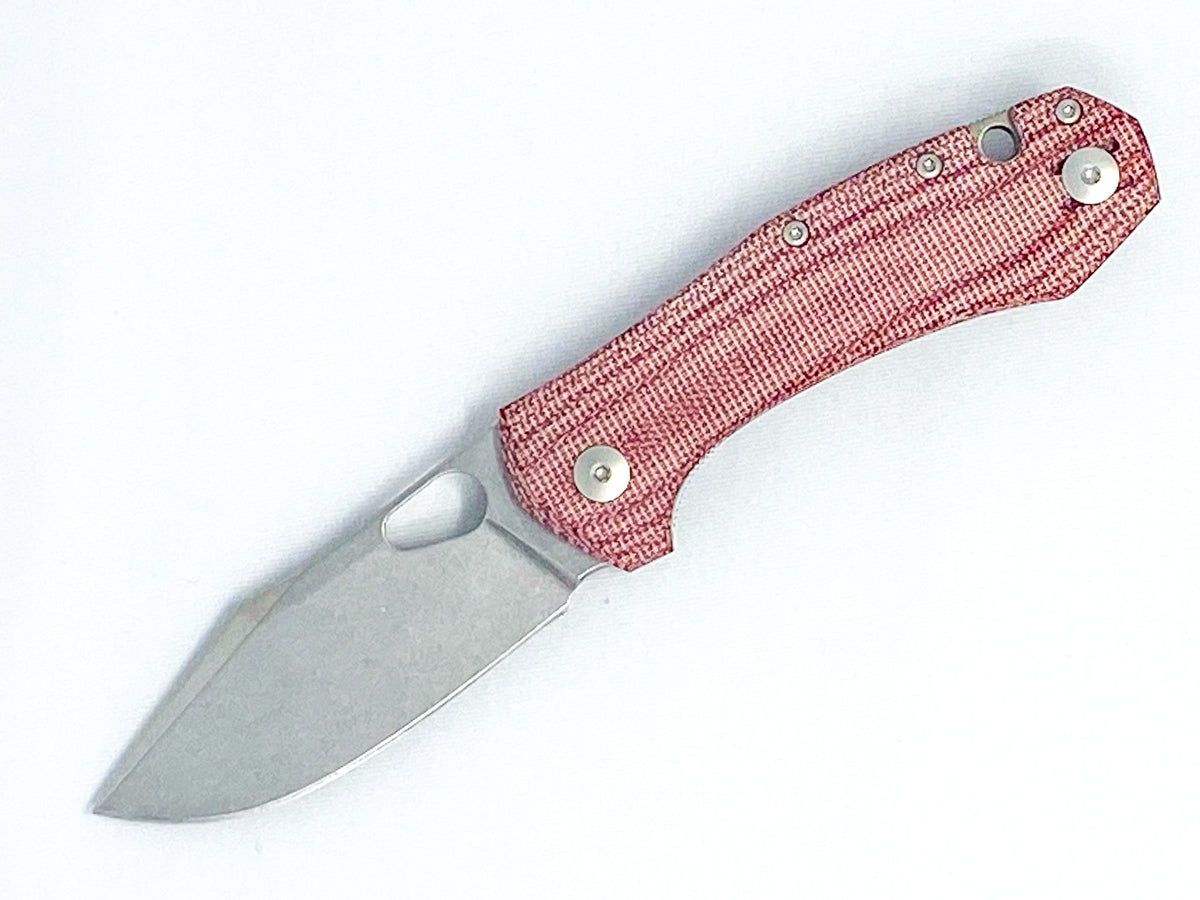 GiantMouse ACE Atelier - "Mini Grand" - Red Canvas Micarta - ELMAX Collectors - Tophatter Daily Deals