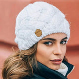 Warm Women's Knit Beanie - Cable Slouchy Cut, Soft Wool White Free Size - Tophatter Daily Deals