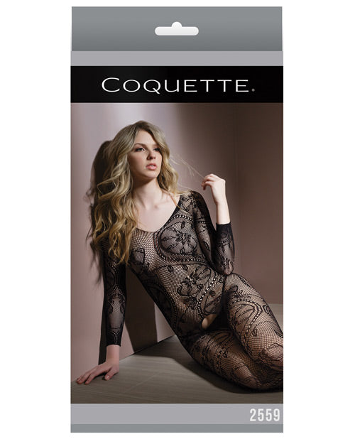 Sleek Seamless Lace Print Long Sleeve Bodystocking Bodystockings - Tophatter Daily Deals