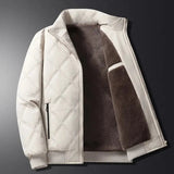 Windproof Men’s Jacket - Quilted Bomber Fleece Lined Hiking White - Tophatter Daily Deals
