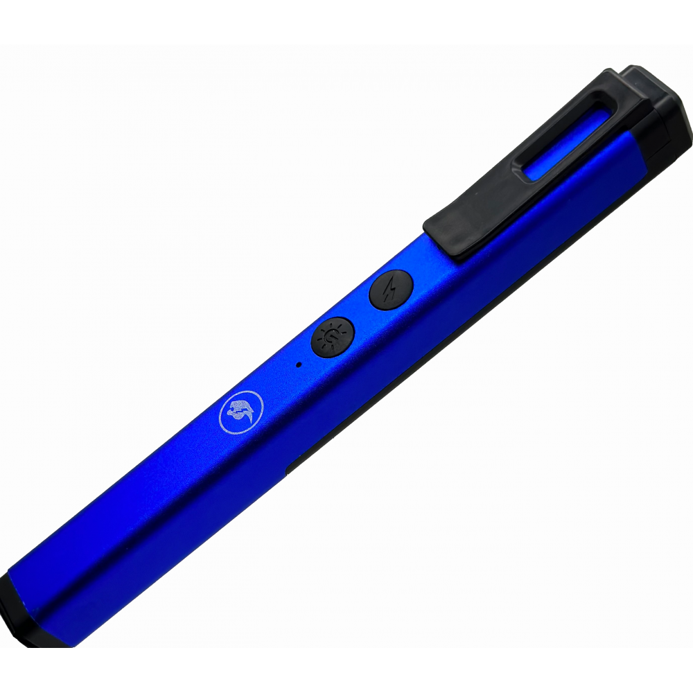 Stun Gun Self Defense Blue Pen Style with LED Light USB Rechargeable - Tophatter's Guns'N'Weapons Store Collectible Weapons - Tophatter Daily Deals