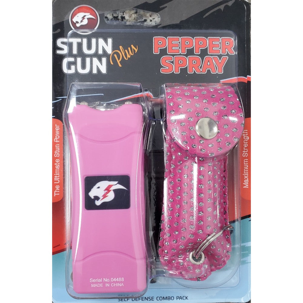 Mini Stun Gun and Pepper Spray Combo for Self Defense - Pink Bling - Tophatter's Guns'N'Weapons Store Collectible Weapons - Tophatter Daily Deals