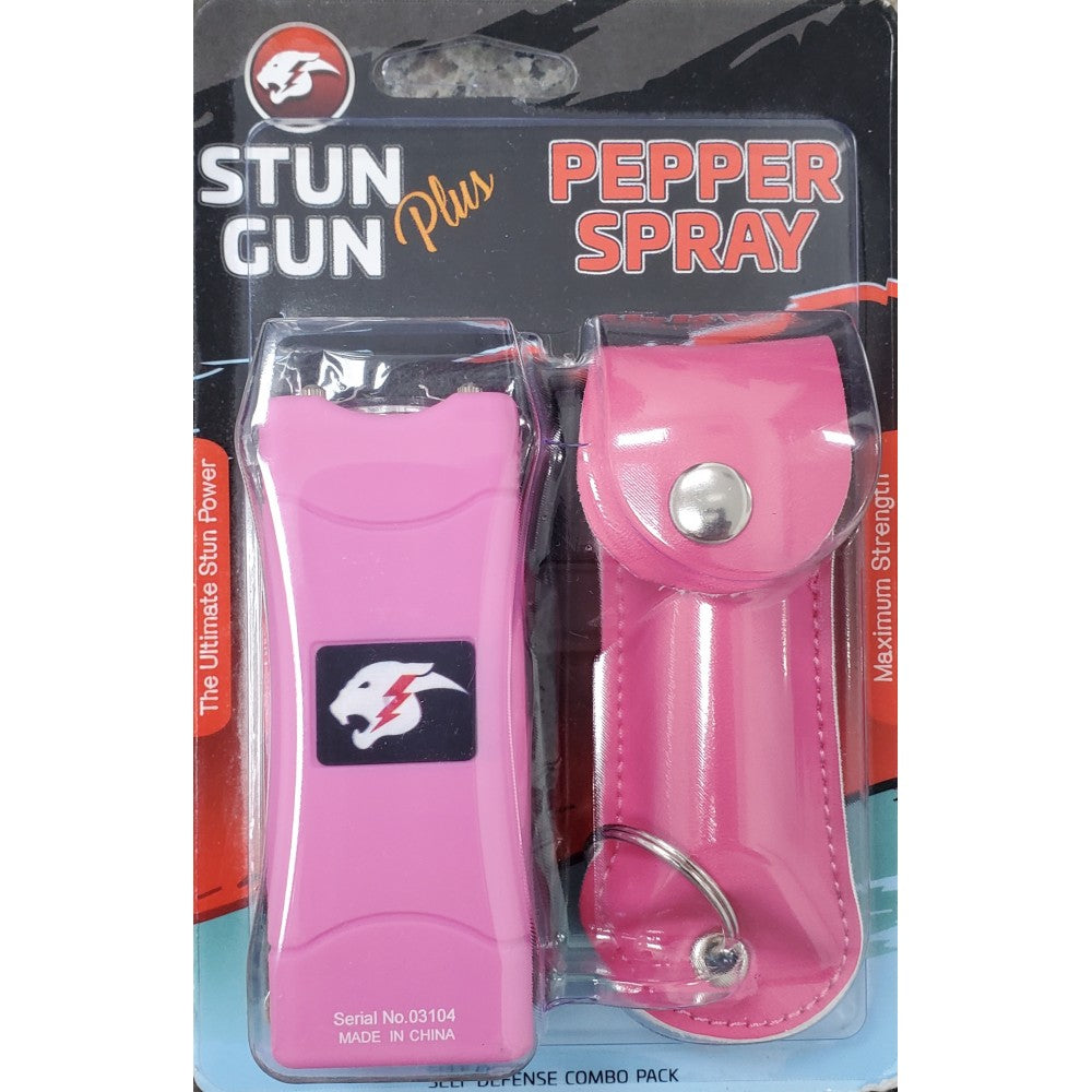 Mini Stun Gun and Pepper Spray Combo for Self Defense - Pink - Tophatter's Guns'N'Weapons Store Collectible Weapons - Tophatter Daily Deals