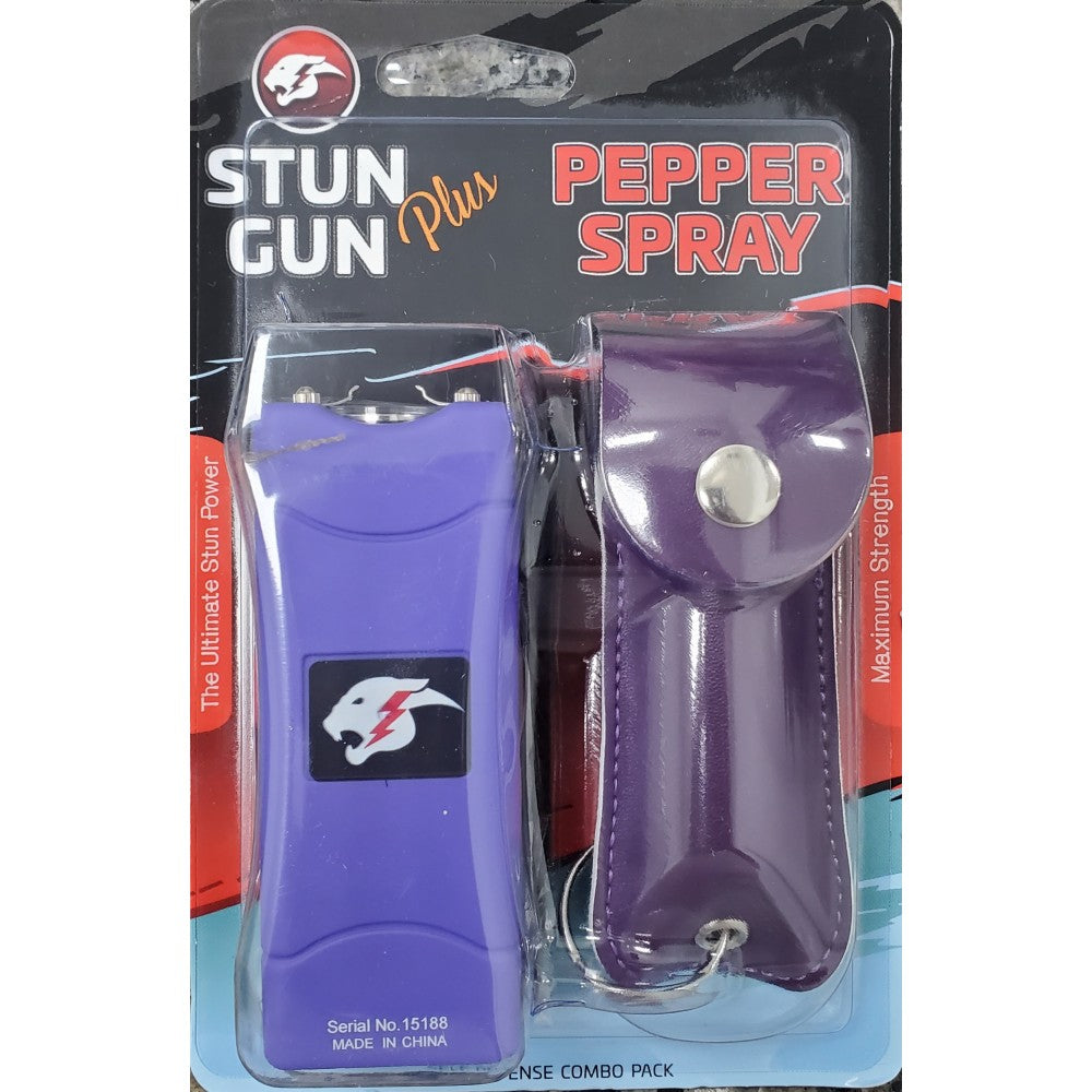 Mini Stun Gun and Pepper Spray Combo for Self Defense - Purple Collectible Weapons - Tophatter Daily Deals