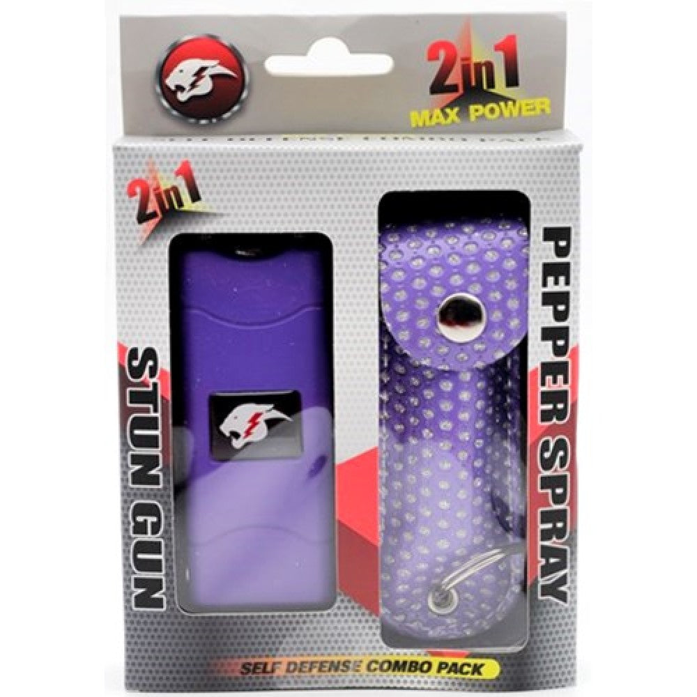 Mini Stun Gun and Pepper Spray Combo for Self Defense - Purple Bling Collectible Weapons - Tophatter Daily Deals