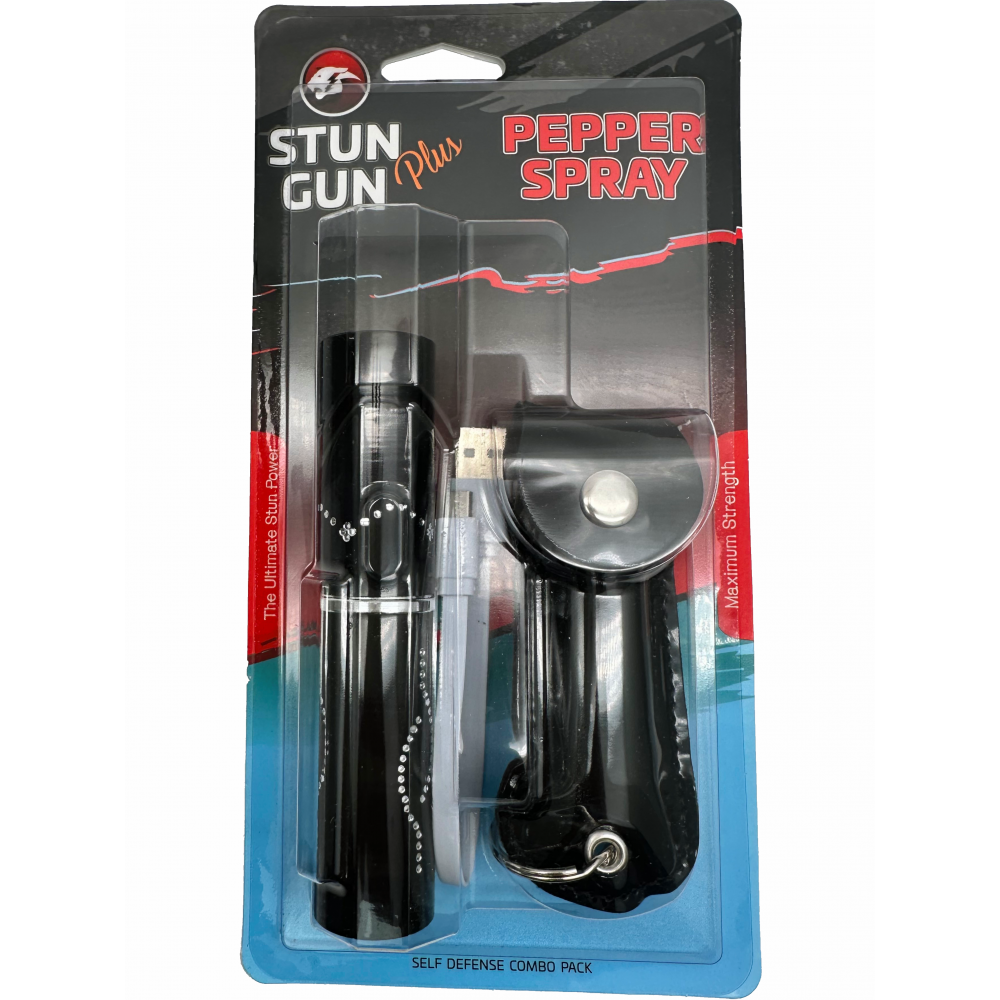 Black Lipstick Stun Gun and Pepper Spray Combo for Self Defense Collectible Weapons - Tophatter Daily Deals