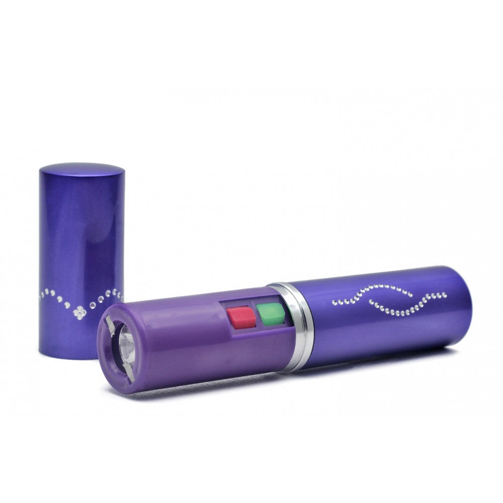 Electrika Lipstick 2.5 Million Volt Stun Gun Purple - 100 Lumen LED Flashlight Collectible Weapons - Tophatter Daily Deals