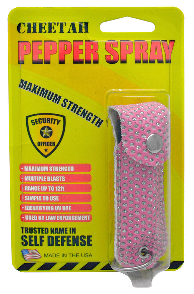 Self Defense 1/2 oz Pepper Spray w/ Pink Bling Bedazzled Keychain SD-Pepper Spray - Tophatter Daily Deals