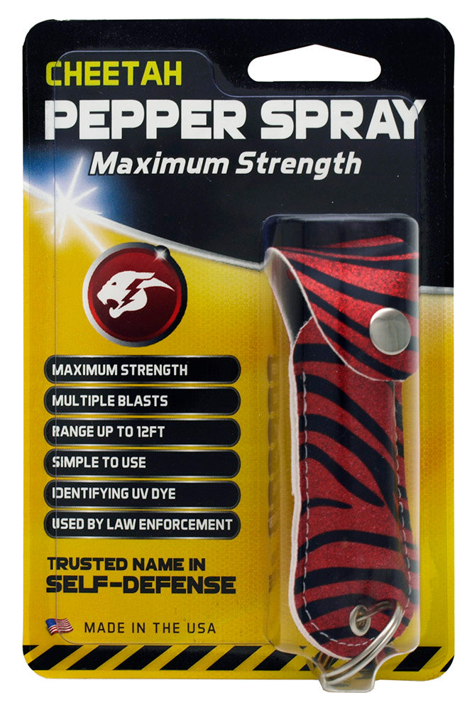 Zebra Glitter Print Pepper Spray Key Chain - 1/2 Ounce SD-Pepper Spray - Tophatter Daily Deals