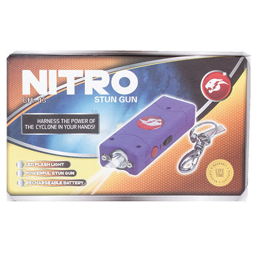 Nitro Compact Keychain STUN GUN w/ LED Light Rechargeable 3 Colors Purple SD-StunGun - Tophatter Daily Deals