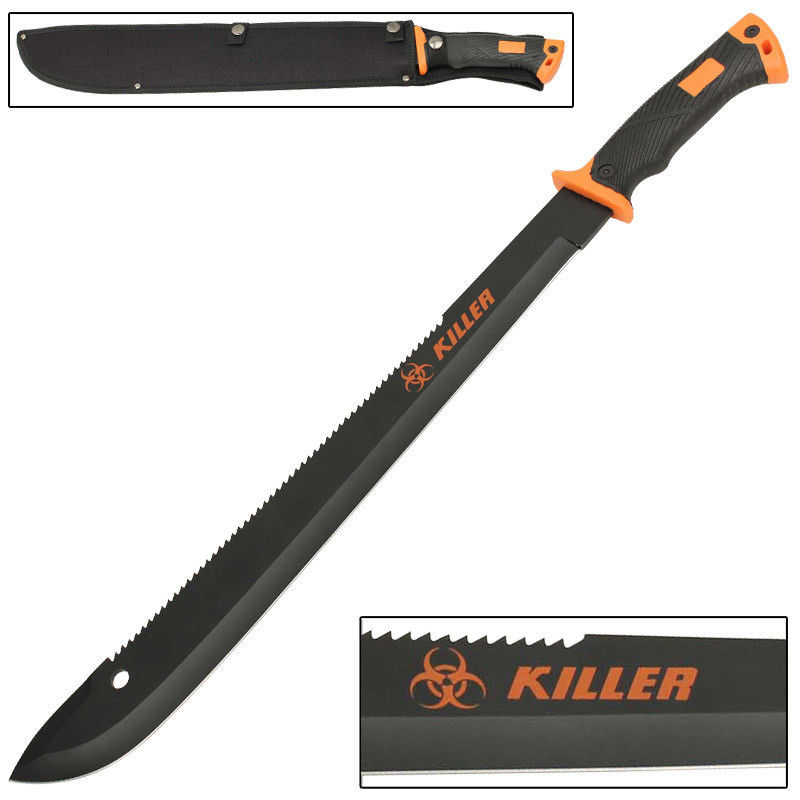 Outdoor Hiking and Backpacking Zombie Killer Macabre Bolo Machete Knife - Tophatter's Guns'N'Weapons Store - FREE SHIPPING Collectible Weapons - Tophatter Daily Deals
