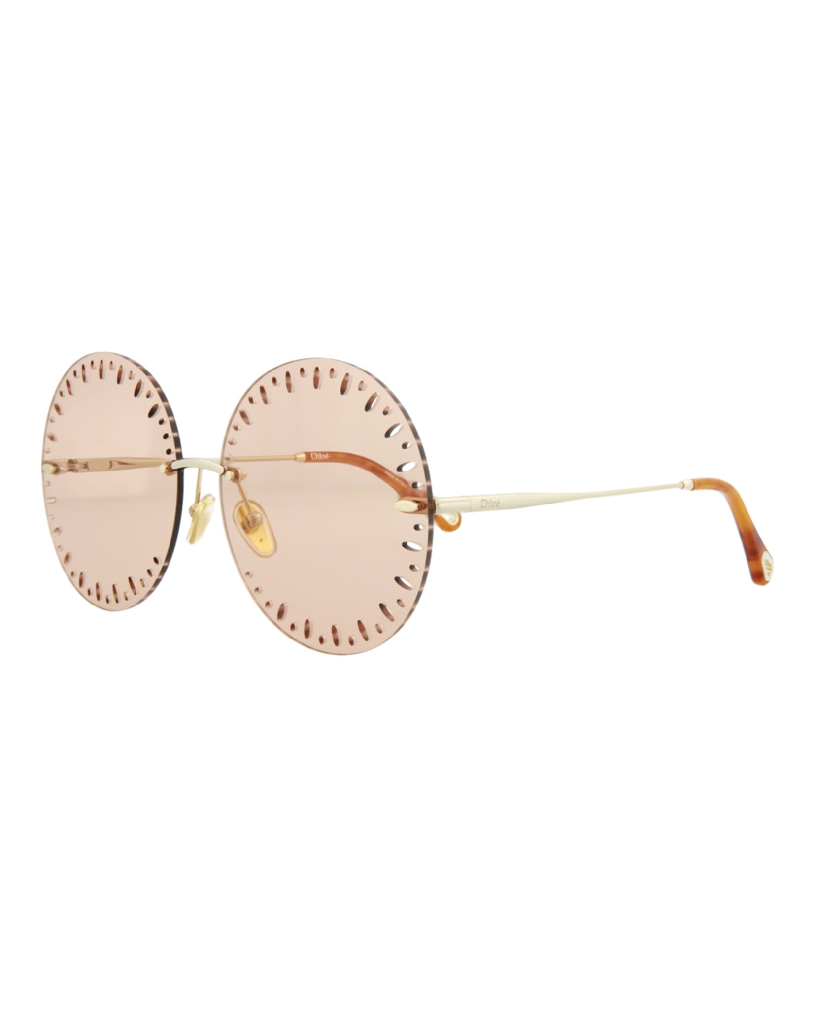 Chloé YSE Round-Frame Metal Sunglasses Sunglasses - Tophatter Daily Deals