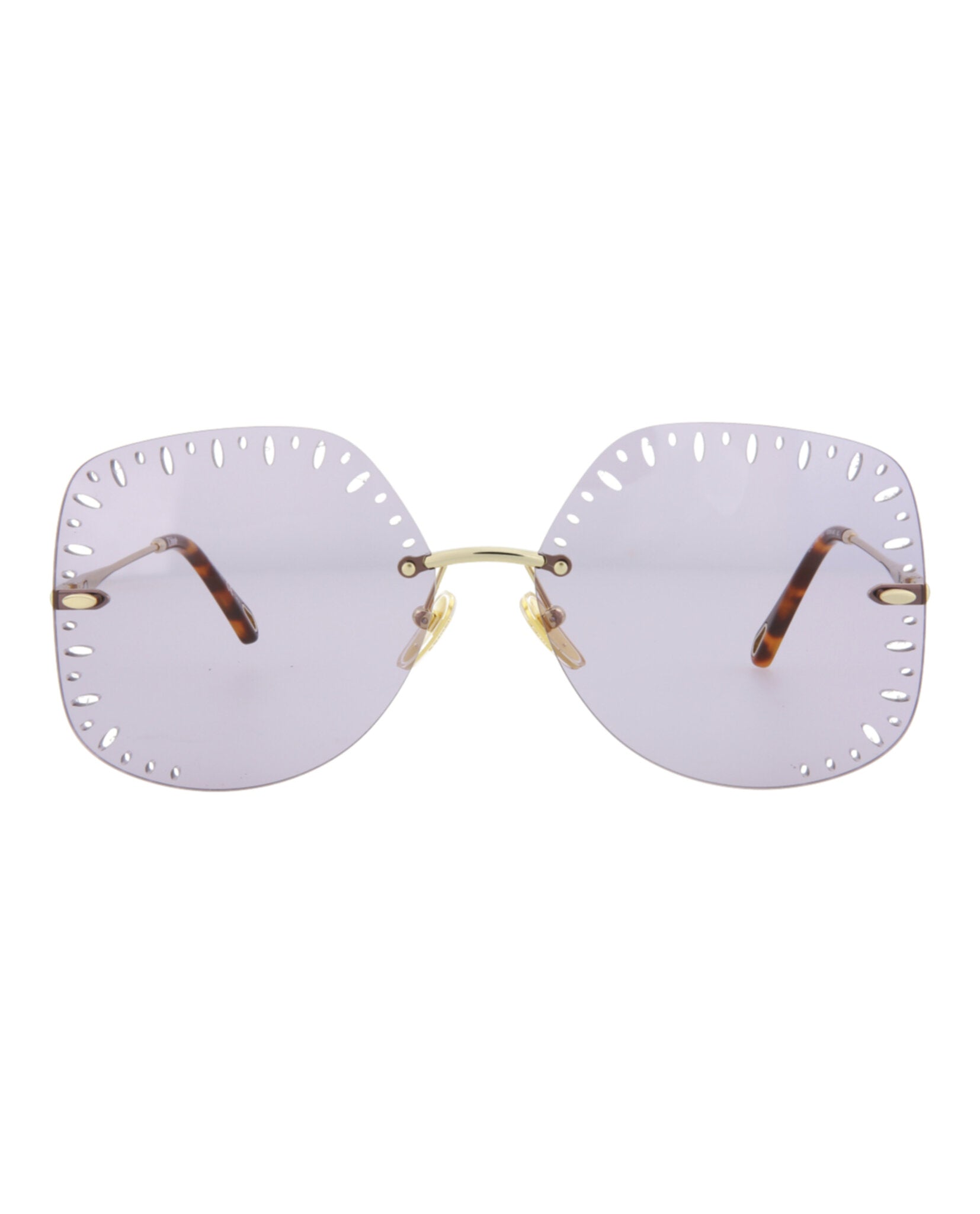 Chloé YSE Square-Frame Metal Sunglasses Gold Sunglasses - Tophatter Daily Deals