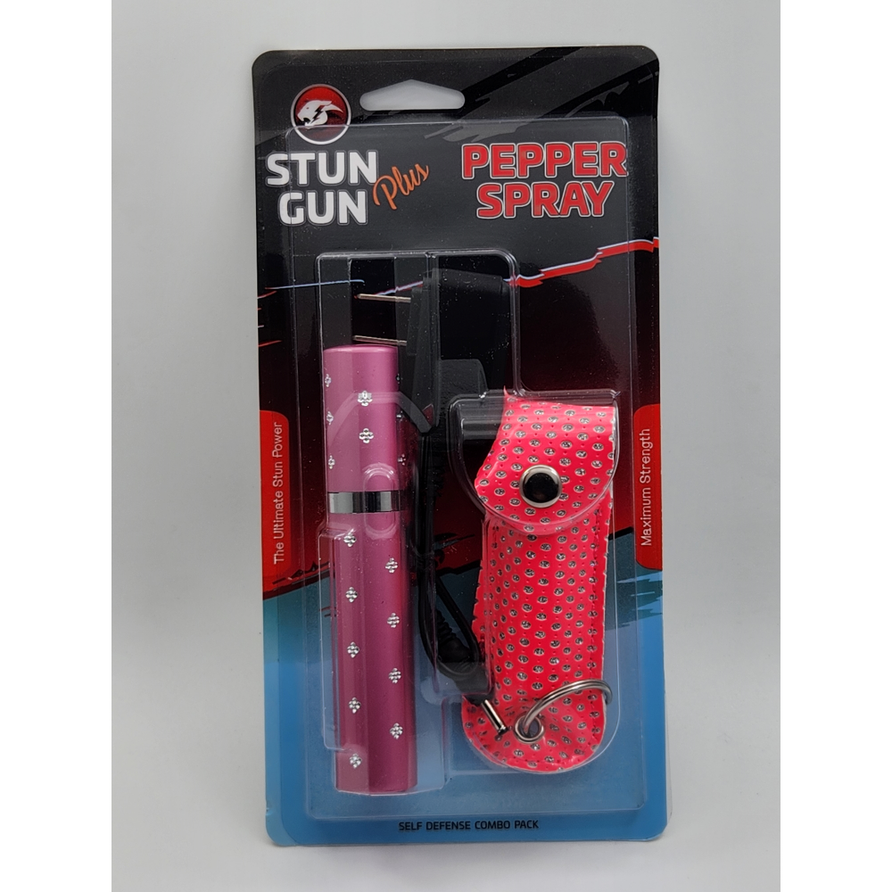Pink Lipstick Stun Gun and Pepper Spray Combo for Self Defense Collectible Weapons - Tophatter Daily Deals