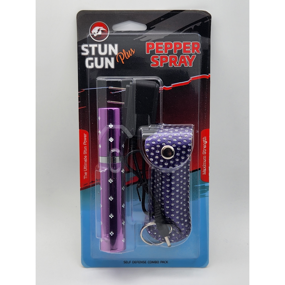 Purple Lipstick Stun Gun and Pepper Spray Combo for Self Defense Collectible Weapons - Tophatter Daily Deals