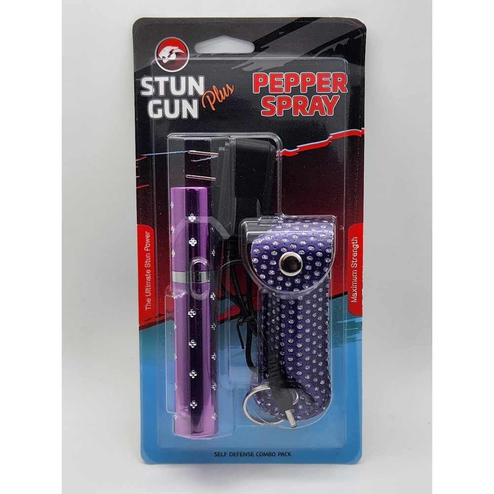 Purple Lipstick Stun Gun and Pepper Spray Combo for Self Defense - Tophatter's Guns'N'Weapons Store Collectible Weapons - Tophatter Daily Deals