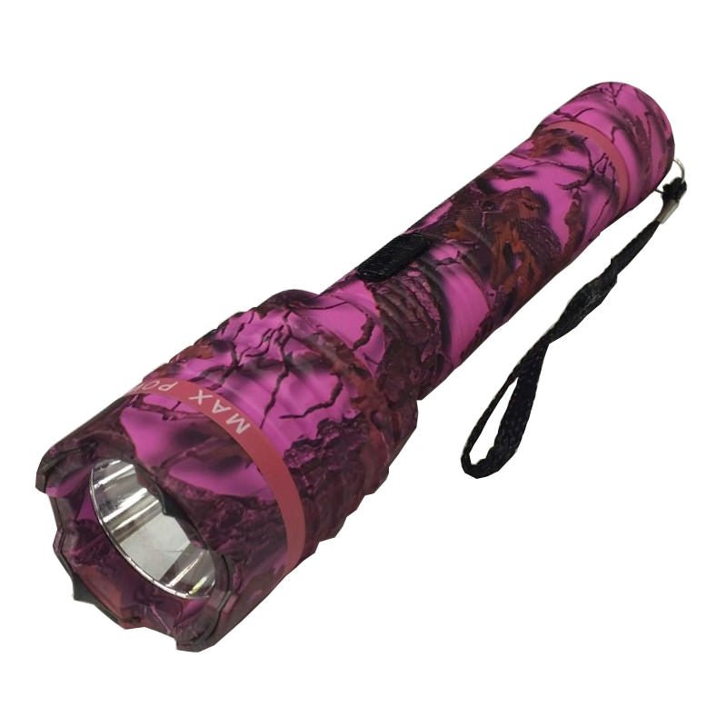 Delta Force Pink Camo Metal Stun Gun 10 Million Volt Rechargeable LED Flashlight - Tophatter's Guns'N'Weapons Store - FREE SHIPPING Collectible Weapons - Tophatter Daily Deals
