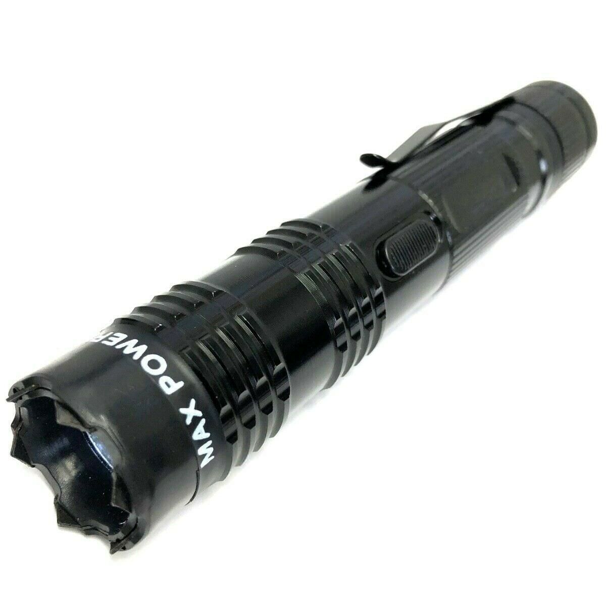 ALPHA FORCE Stun Gun 10 Million Volt Rechargeable LED Flashlight Black - Tophatter's Guns'N'Weapons Store Collectible Weapons - Tophatter Daily Deals