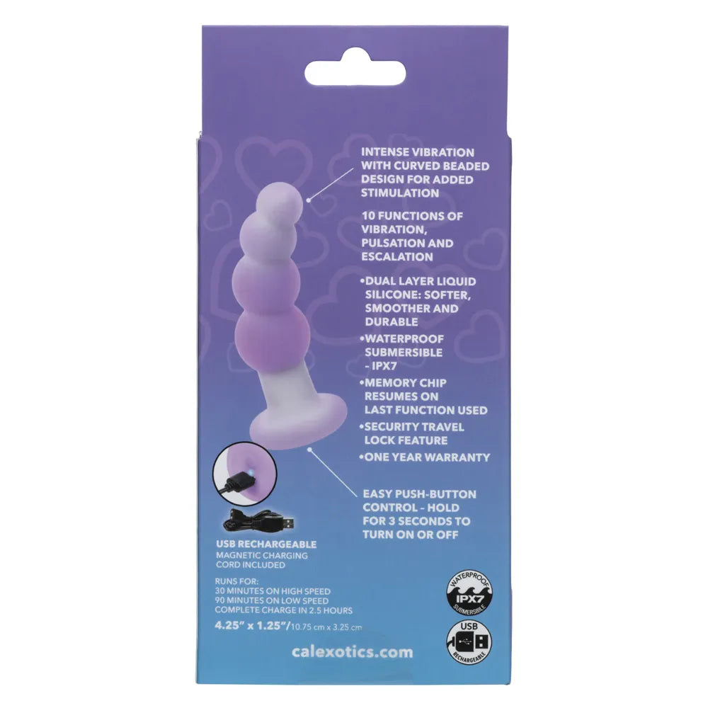 Lavender Haze Beaded Curved Probe (Purple) – 4.25" Vibrator > Anal Range > Vibrating Butt Plugs - Tophatter Daily Deals